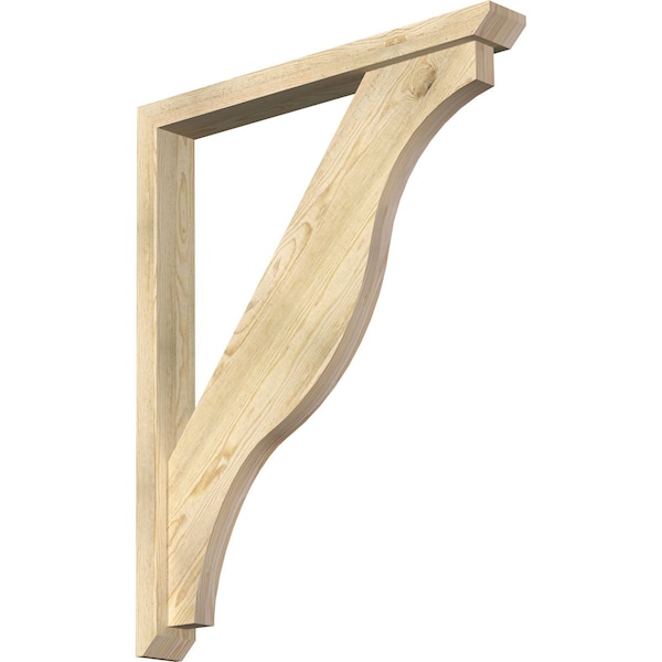 Ekena Millwork Funston Slat Rough Sawn Bracket w/ Offset Brace, Douglas Fir, 4"W x 32"D x 40"H BKT0402X32X40FST06RDF - main